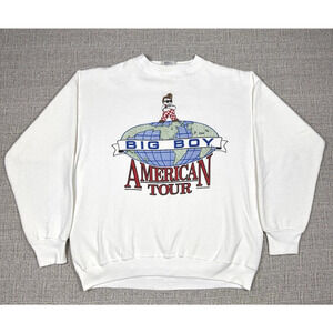 Vintage Rare Big Boy Restaurant American Tour 1992 Sweatshirt Double Sided XL